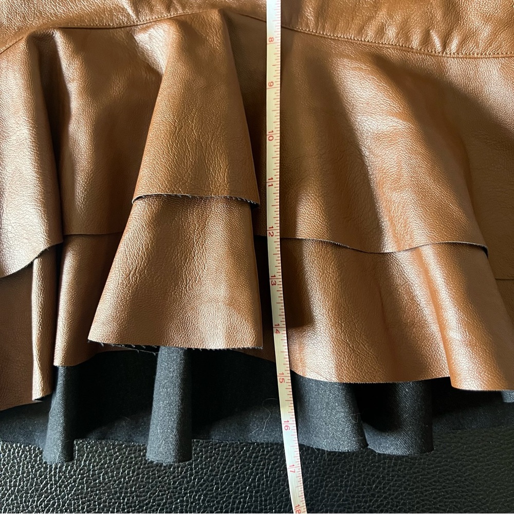 Soprano Brown Ruffled High-Low Mini Skirt - Picture 4 of 7